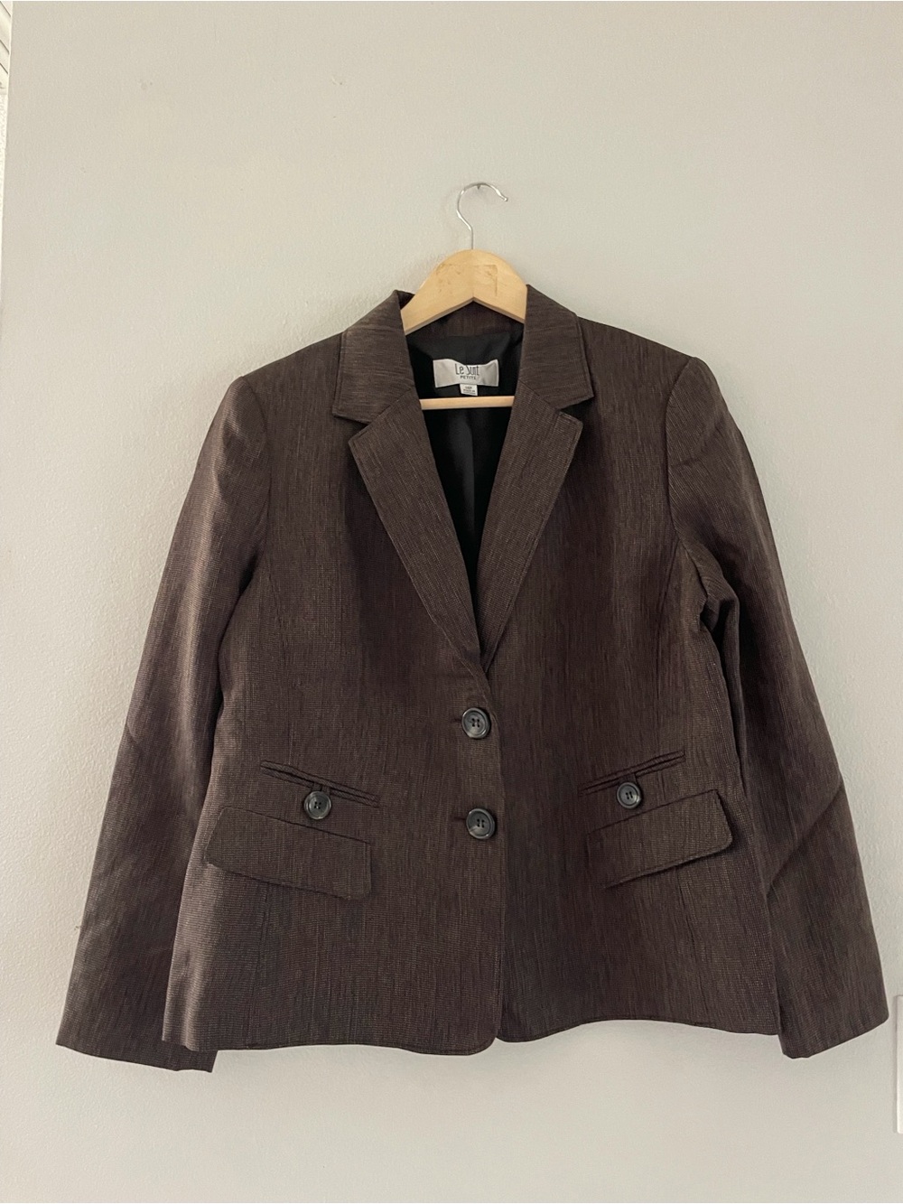 Le Suit Chocolate Brown Blazer Jacket